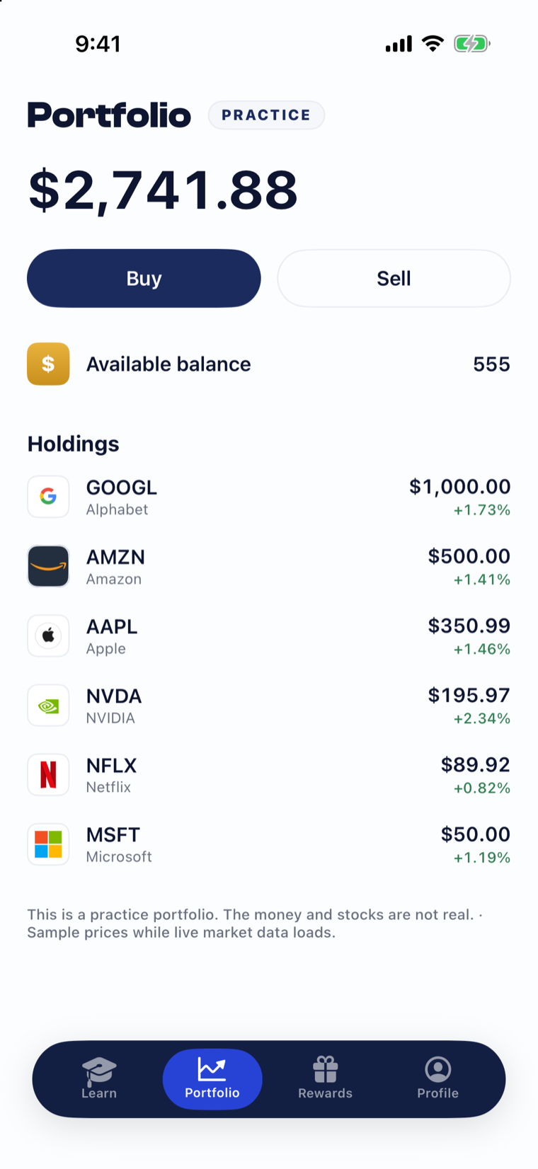 FinCamp practice portfolio
